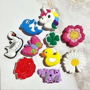 10 Shoe Charms Animals + Flowers Croc Jibbitz